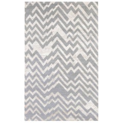 Contemporary Rocky Peaks Beige and Grey, Silk and Wool Rug by Doris Leslie Blau
