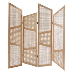 Contemporary Room Divider in Natural Cane Webbing