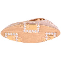 Contemporary Rose Gold and Diamond Ring