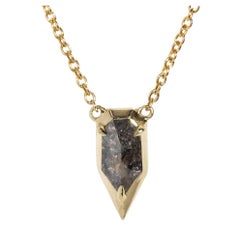 Contemporary Rose Kite Cut Salt & Pepper Diamond Necklet 9 Carat Yellow Gold