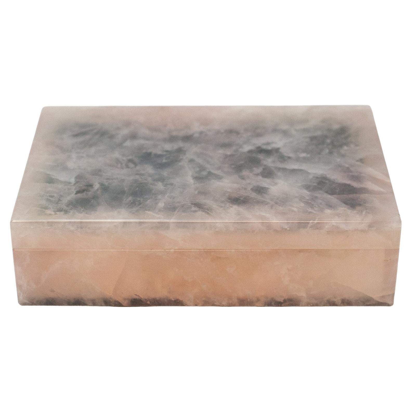 Quartz And White Marble Box - 2 For Sale on 1stDibs