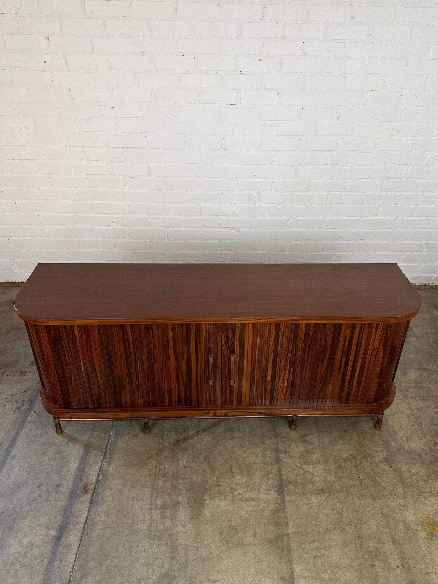 Contemporary Rosewood Tambour Credenza In Good Condition In Los Angeles, CA