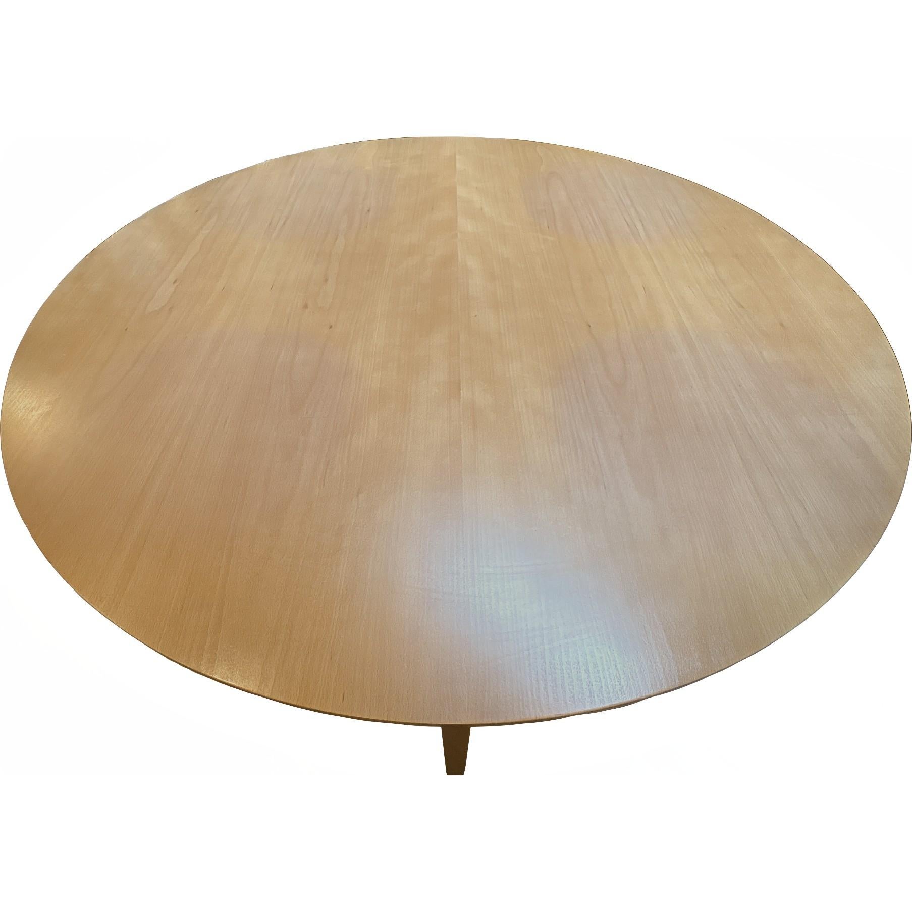 Mid-Century moderno Tavolo da pranzo rotondo in faggio contemporaneo di Benjamin Cherner per Cherner Chair Comp in vendita