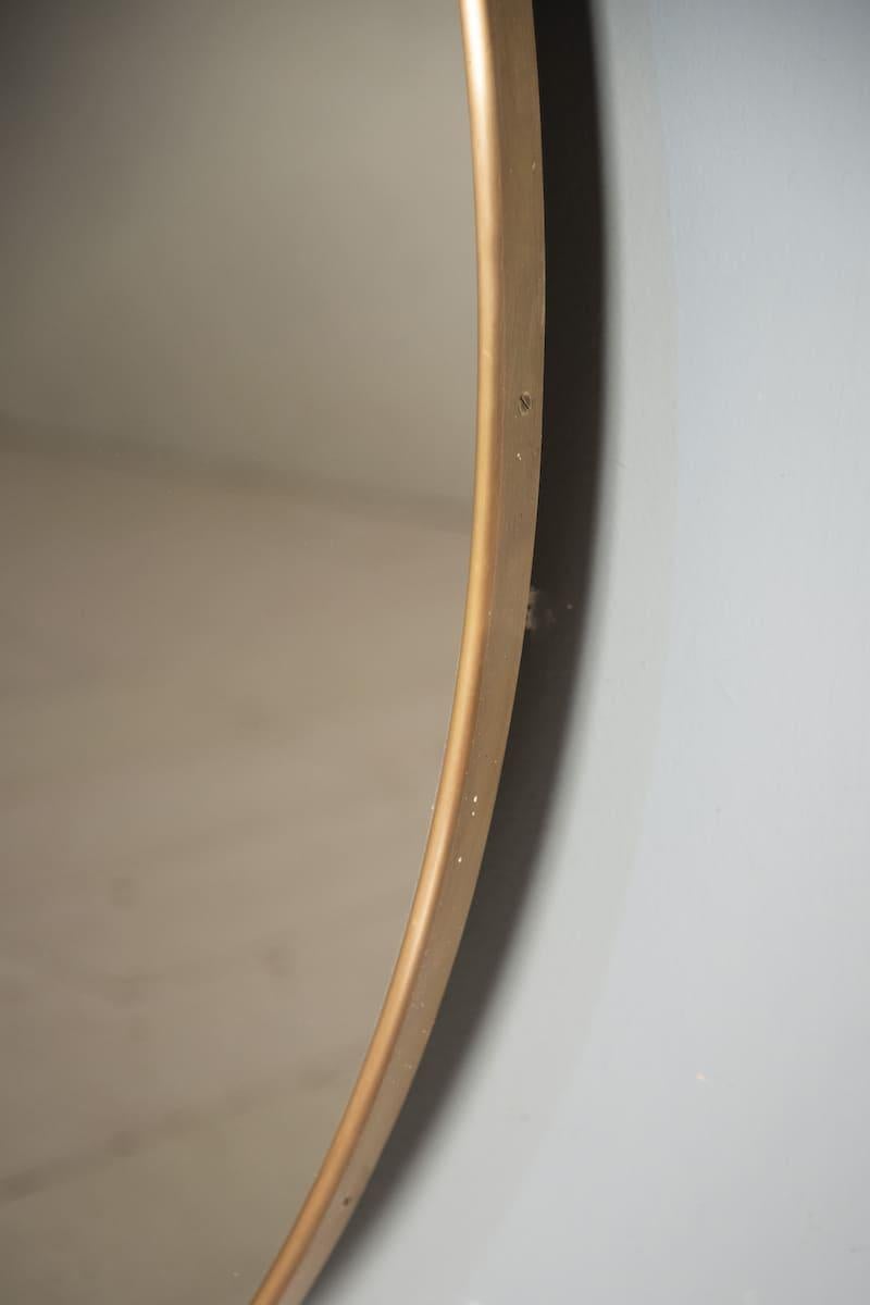 Contemporary Round Brass Frame mit Classic und Smoke Double Miirror diam. 160cm im Angebot 3