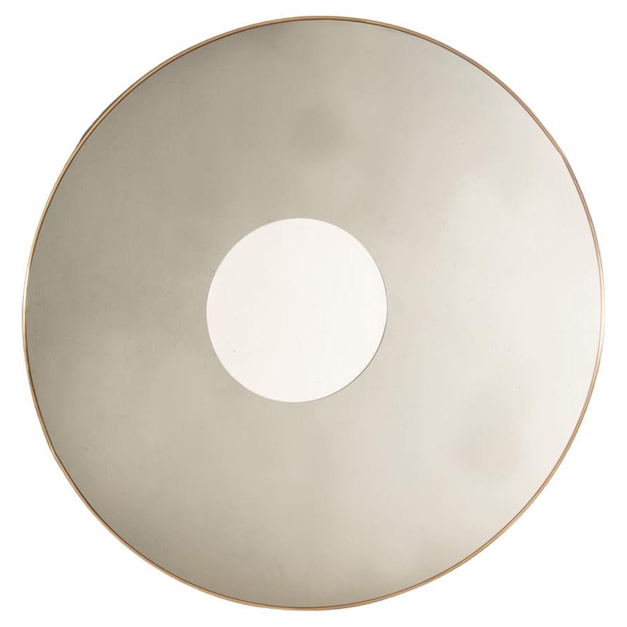 Contemporary Round Brass Frame with Classic and Smoke Double Miirror diam. 160cm