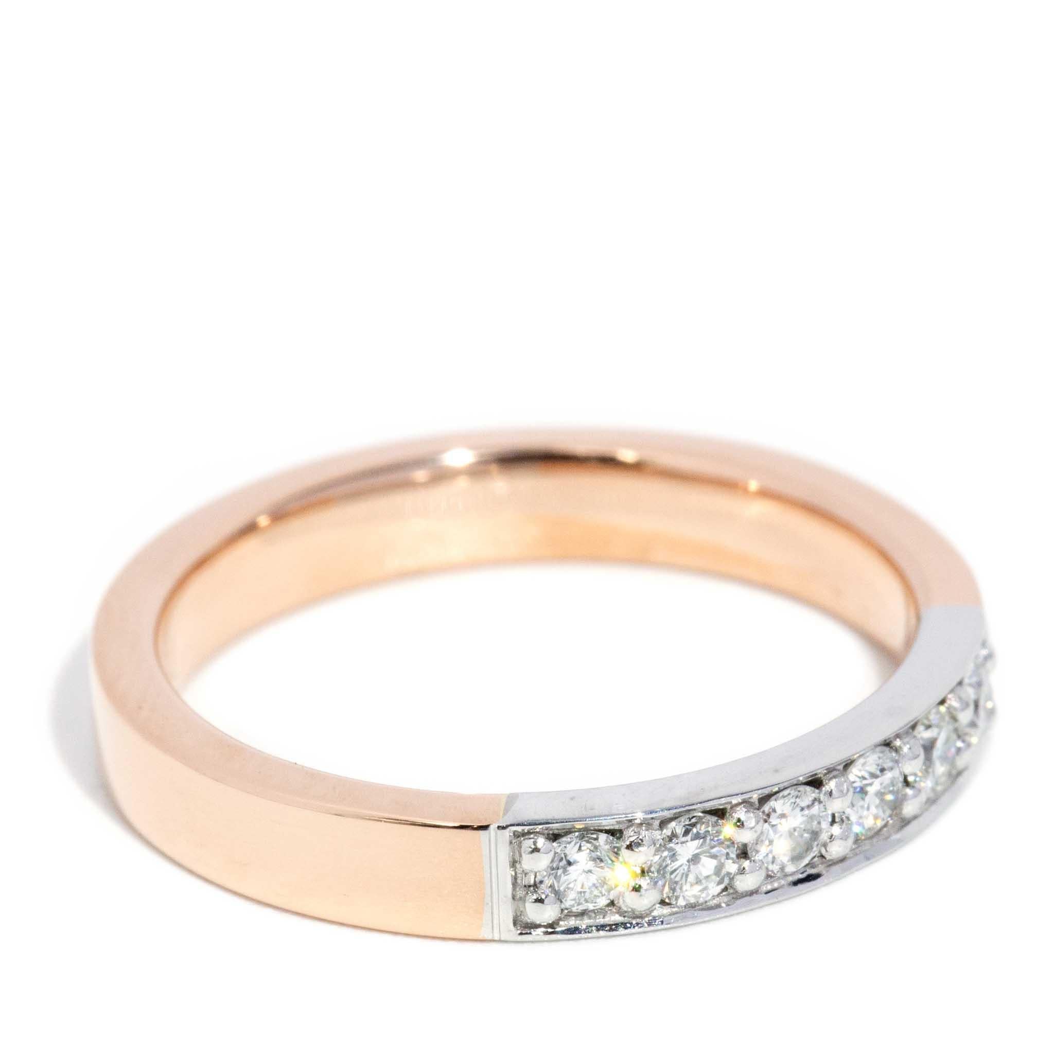 Contemporary Round Brilliant Diamond Band 18ct Rose & White Gold (Brillantschliff)