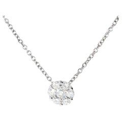 Contemporary Round Brilliant Diamond Cluster Necklet 18 Carat White Gold