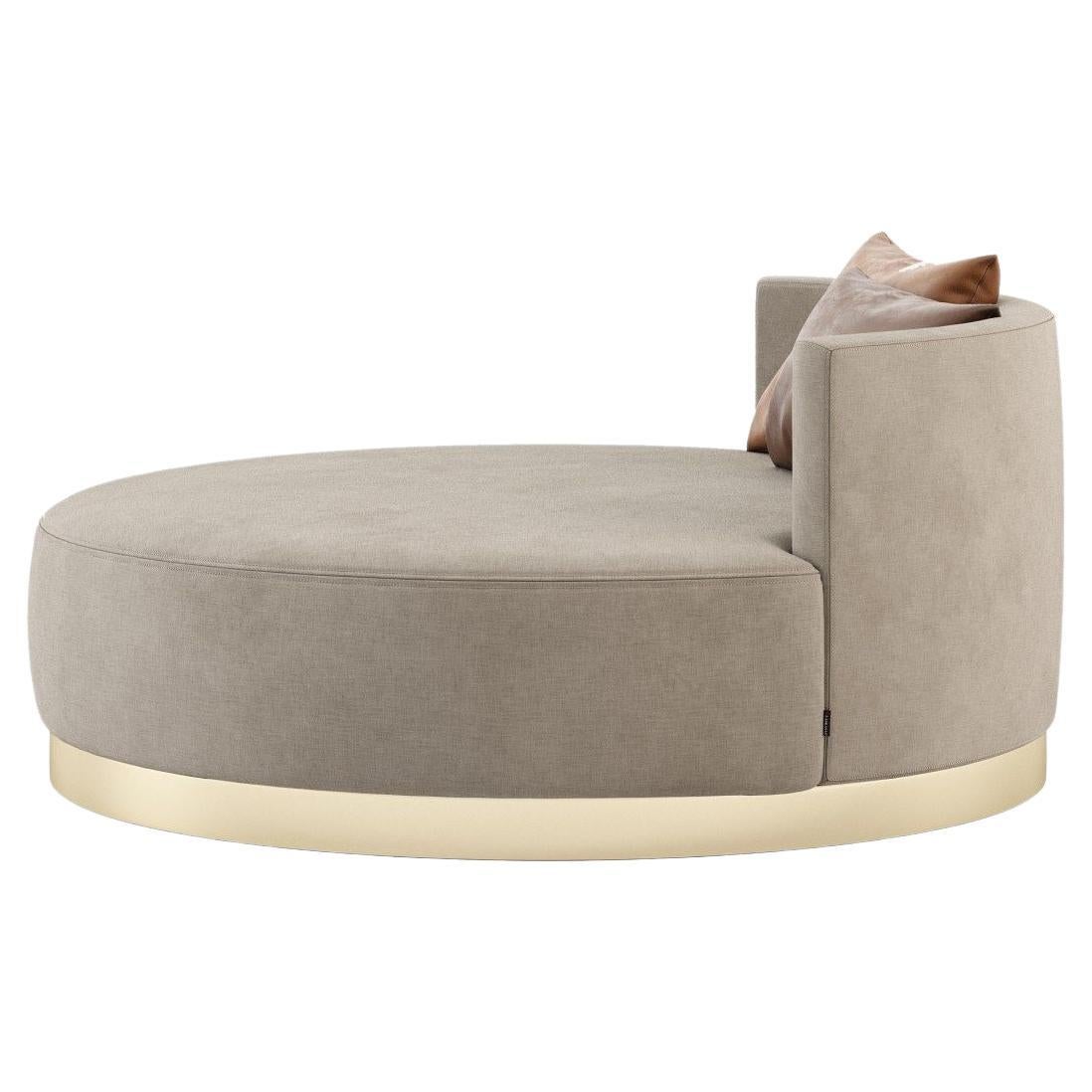 Extra Large Round Chaise Longue Offered in Velvet with Metal or Wood