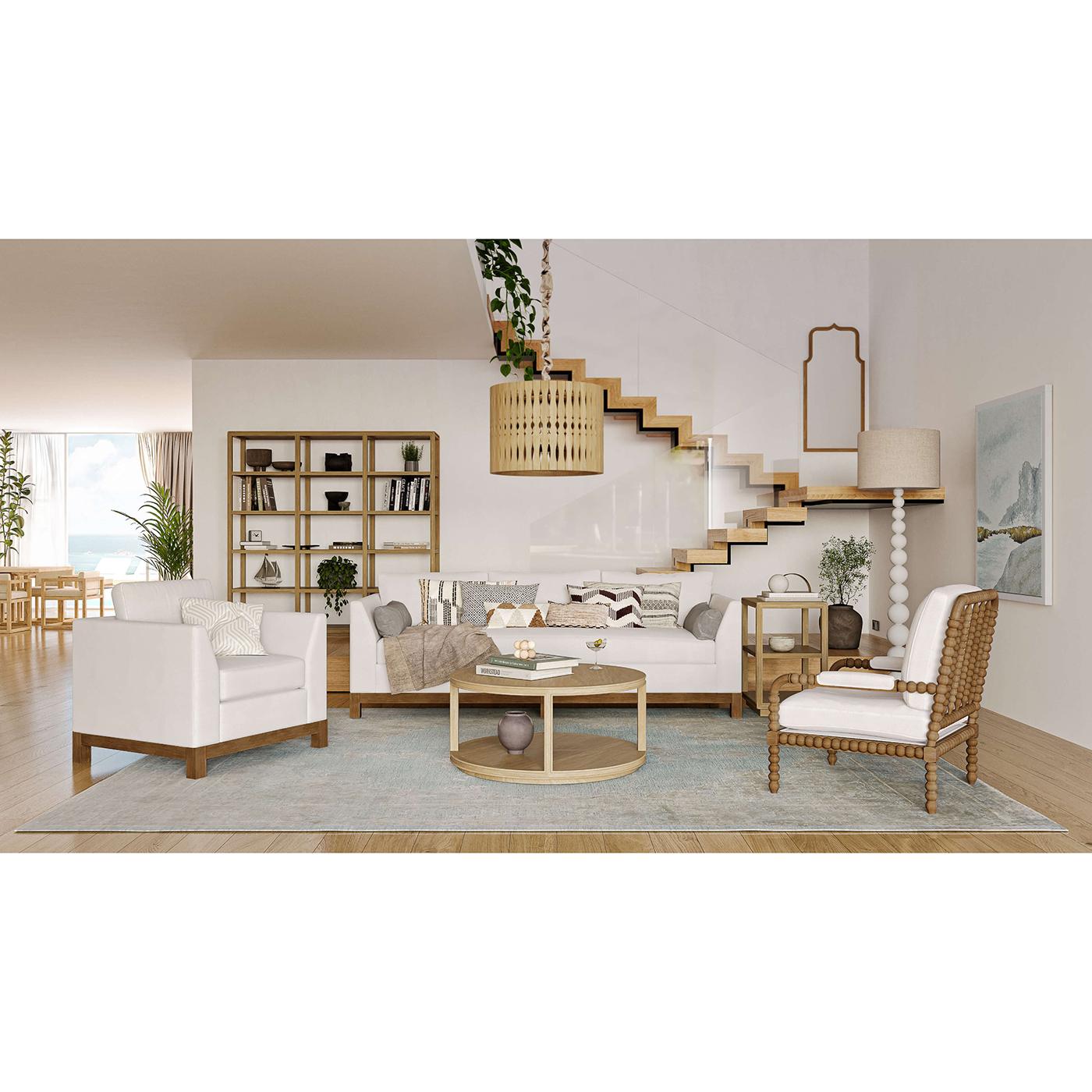 Asian Contemporary Round Coffee Table - 39