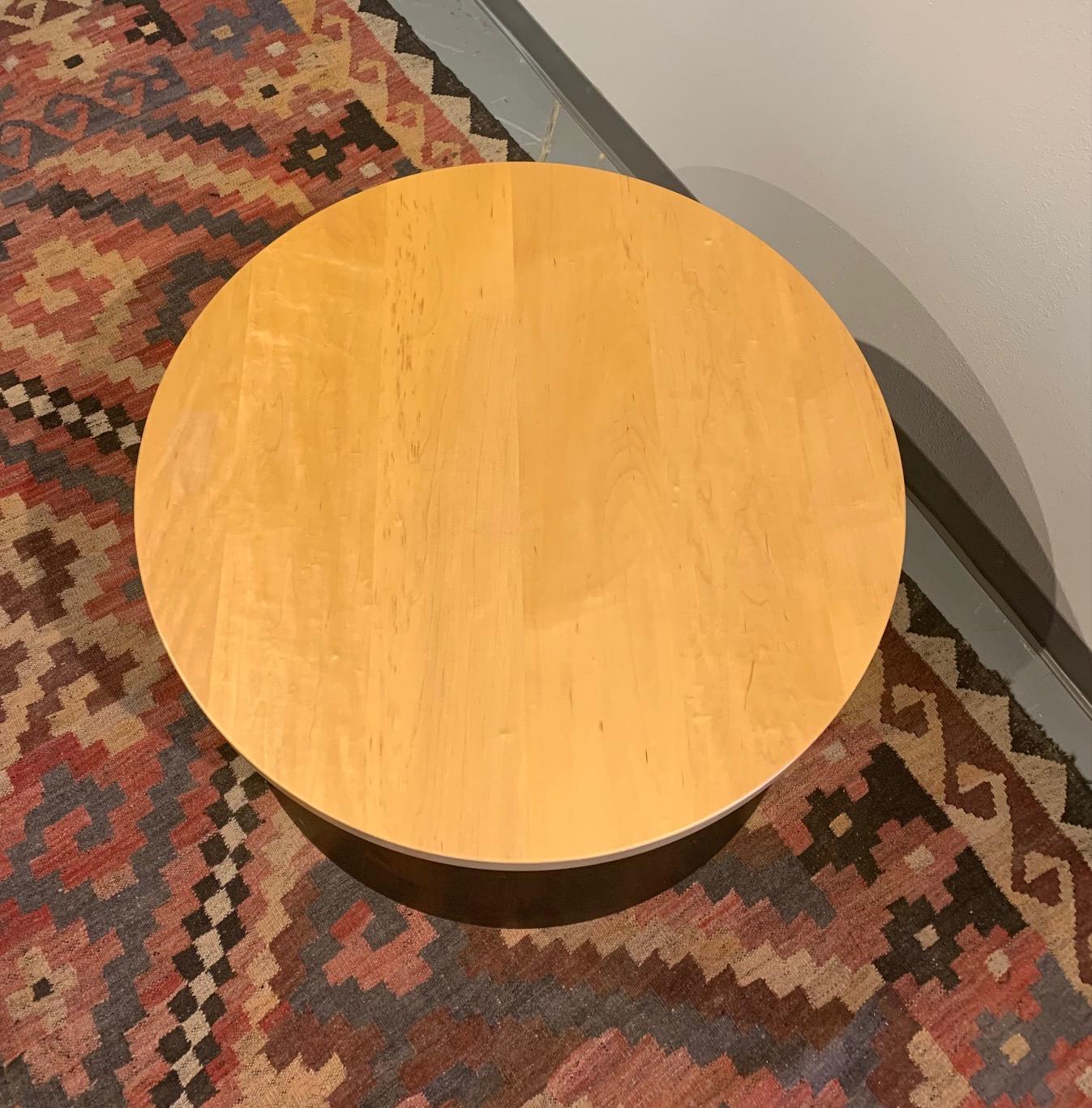 Hardwood Contemporary Round Coffee Table For Sale