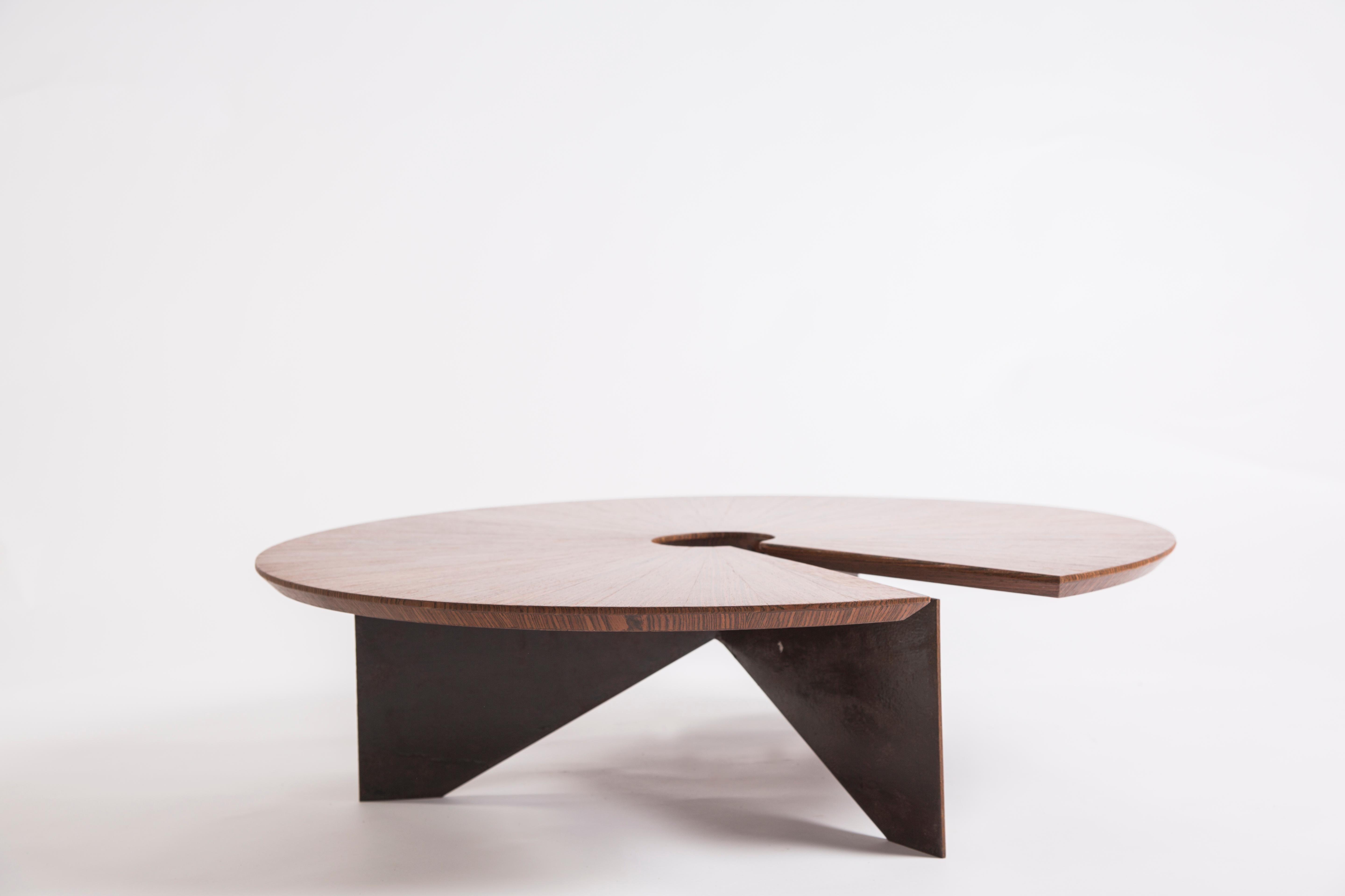 Iron Contemporary Round Coffee Table Medium, Brazilian Design