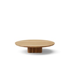 Contemporary Round Coffee Table Plush by DK3, Low, Oak, 110 cm