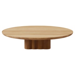 Contemporary Round Coffee Table Plush by DK3, Low, Oak, 110 cm