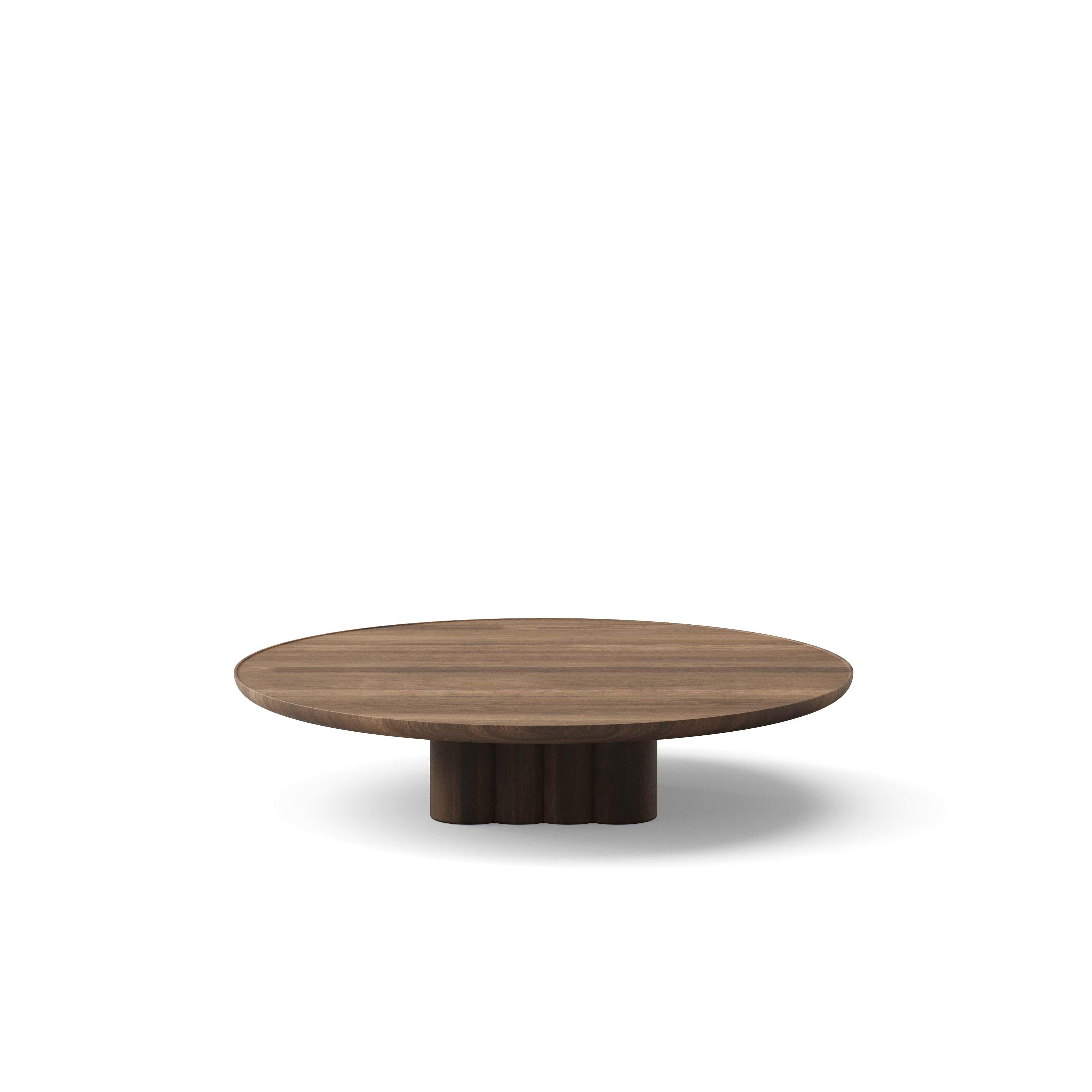 'Plush' Coffee Table designed by Jacob Plejdrup for DK3

Solid wood tabletop and legs
Handmade in Denmark

Model shown on main picture:
Wood: Smoked Oak
Table Height: 23 cm
Tabletop: D. 110 cm

Table height
- 23 cm
- 29 cm

Tabletop dimensions:
– D.