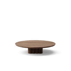 Contemporary Round Coffee Table Plush by DK3, Low, Walnut, 110 cm