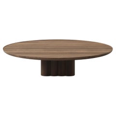 Table basse ronde contemporaine Plush by DK3, Oak Oak fumé, 130 cm