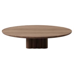 Mesa de centro redonda contemporánea Plush by DK3, Nogal, 130 cm