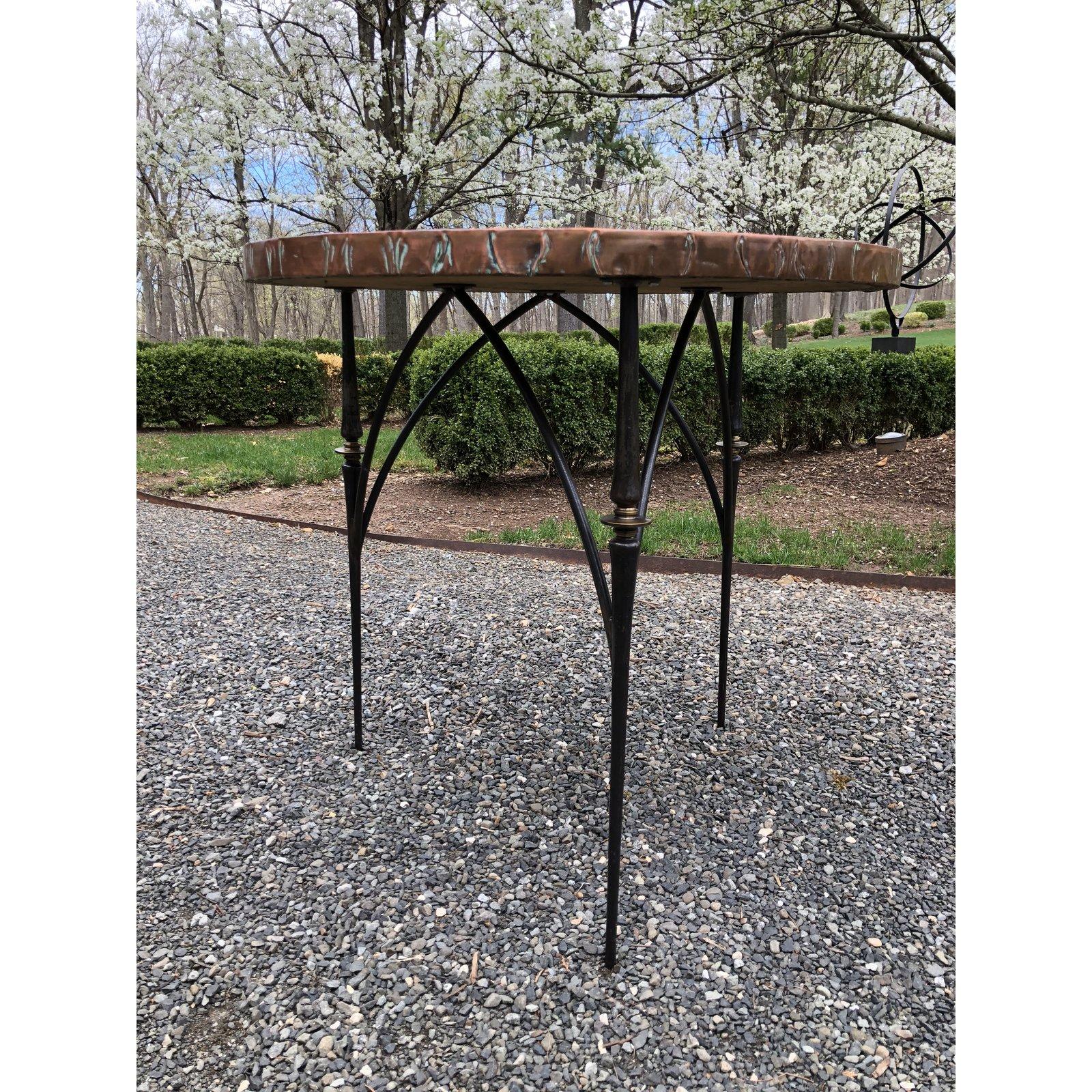 copper round dining table