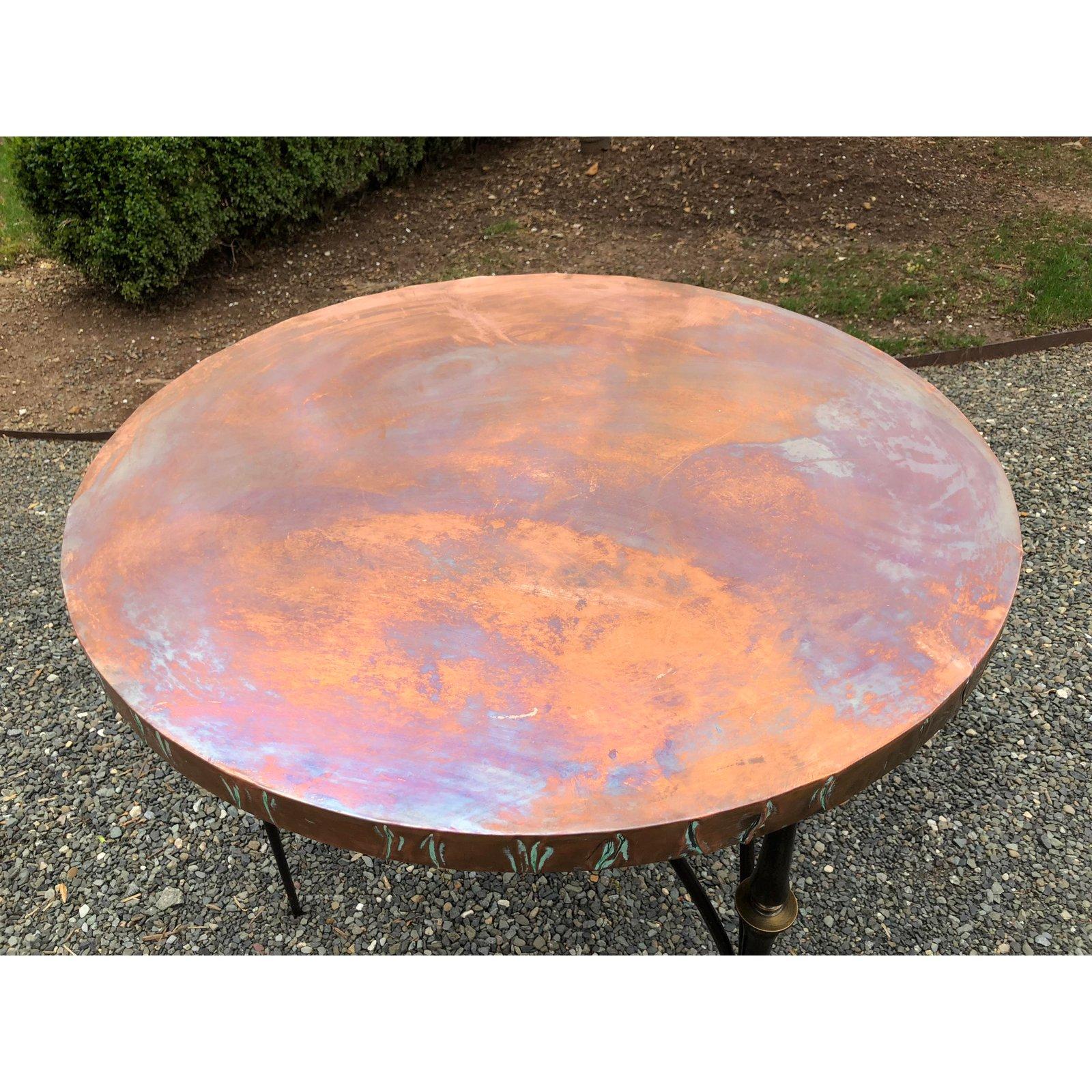 Contemporary Round Copper Center Dining Table At 1stdibs