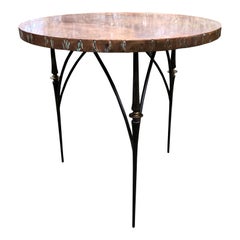 Contemporary Round Copper Center Dining Table
