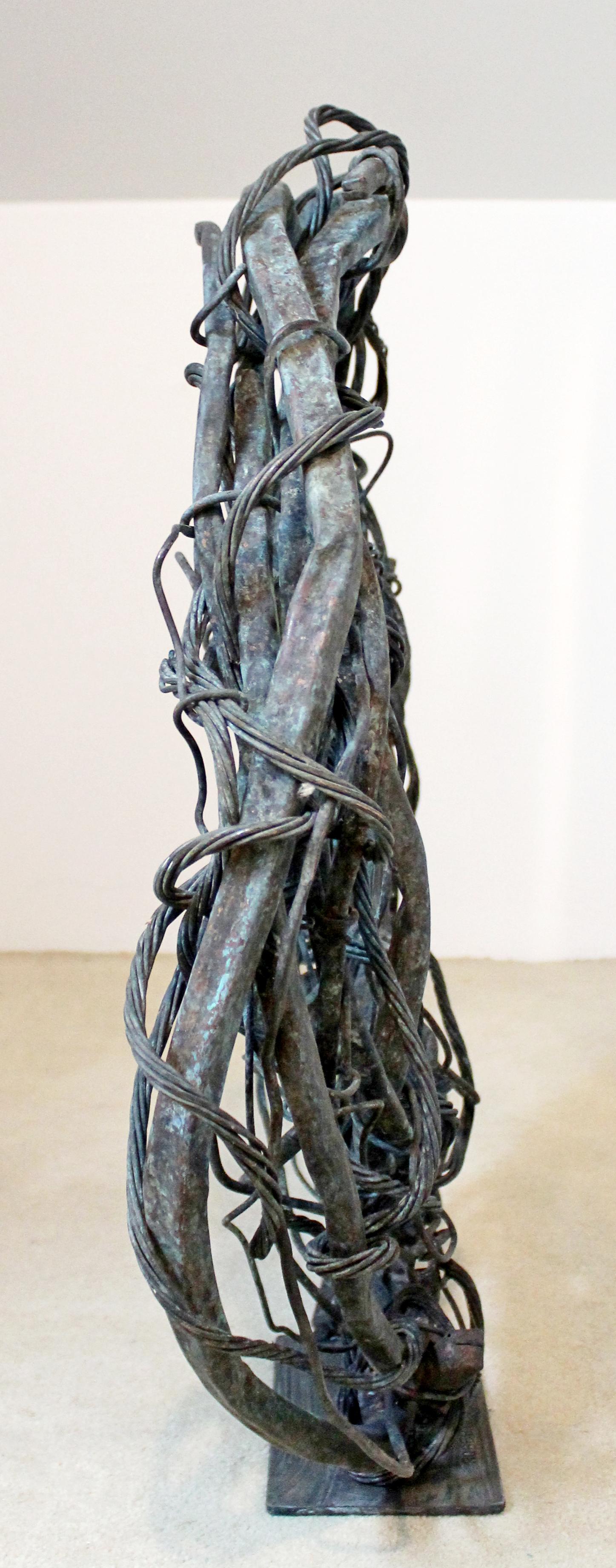 American Contemporary Round Copper Metal Abstract Table Sculpture Robert Hansen, 2020