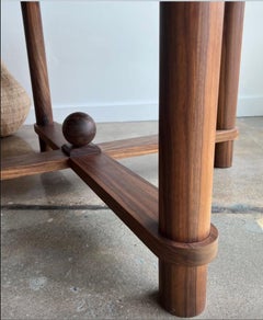 Contemporary Round Dining Table, 59" diameter, Walnut