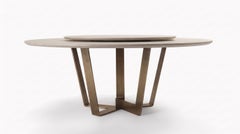 Contemporary Round Dining Table by Terry Dwan, White-Pigmented Oak, Italy