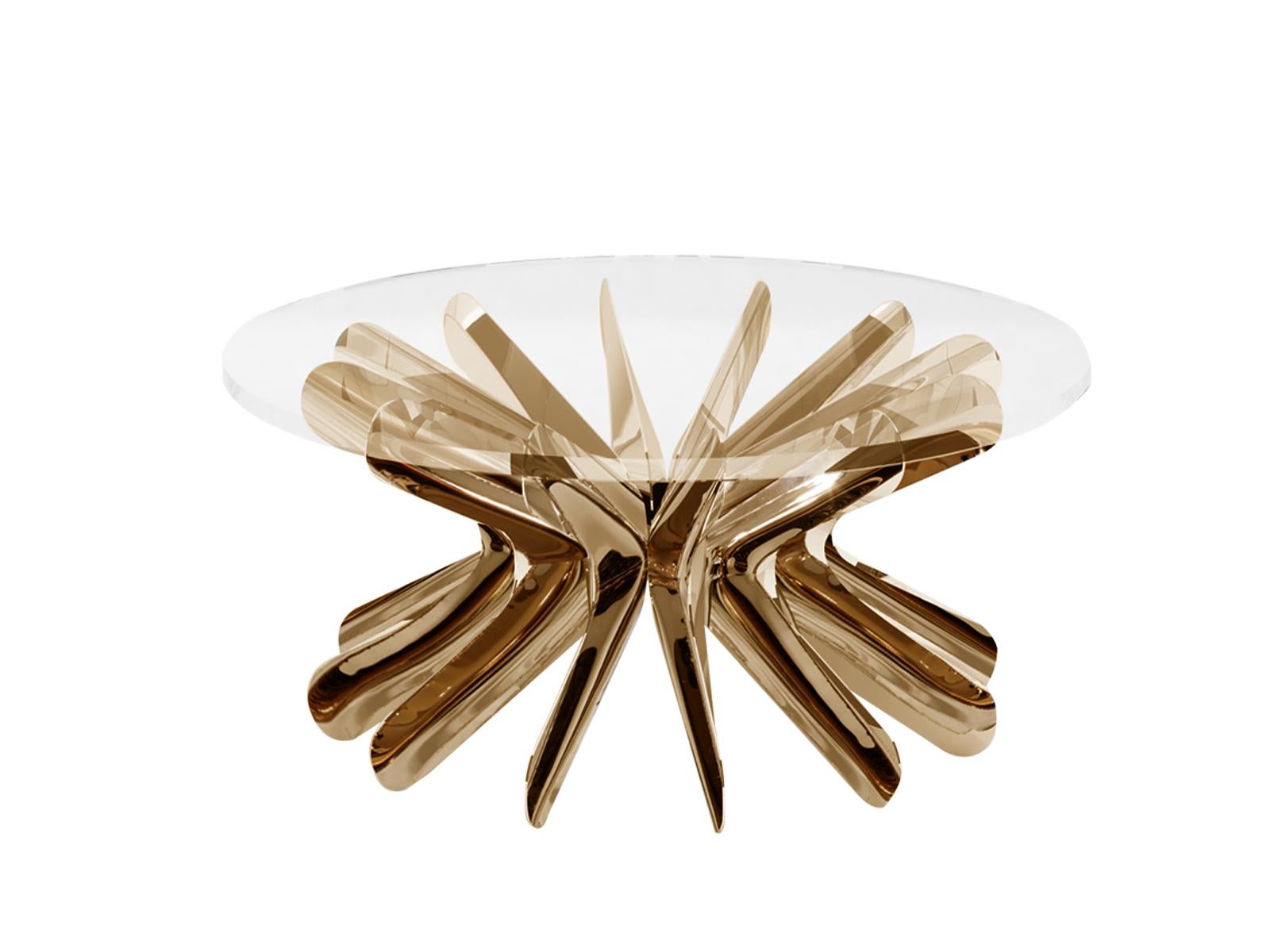Lacquered Contemporary Round Dining Table 'Steel in Rotation No. 1' by Zieta, White Matt For Sale