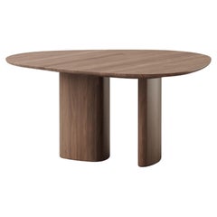 Mesa de comedor redonda contemporánea "Tangent" de Anne Boysen x DK3, Nogal lacado