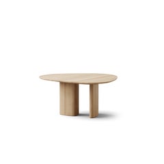 Contemporary Round Dining Table 'Tangent' by Anne Boysen x DK3, Oil, White Oak