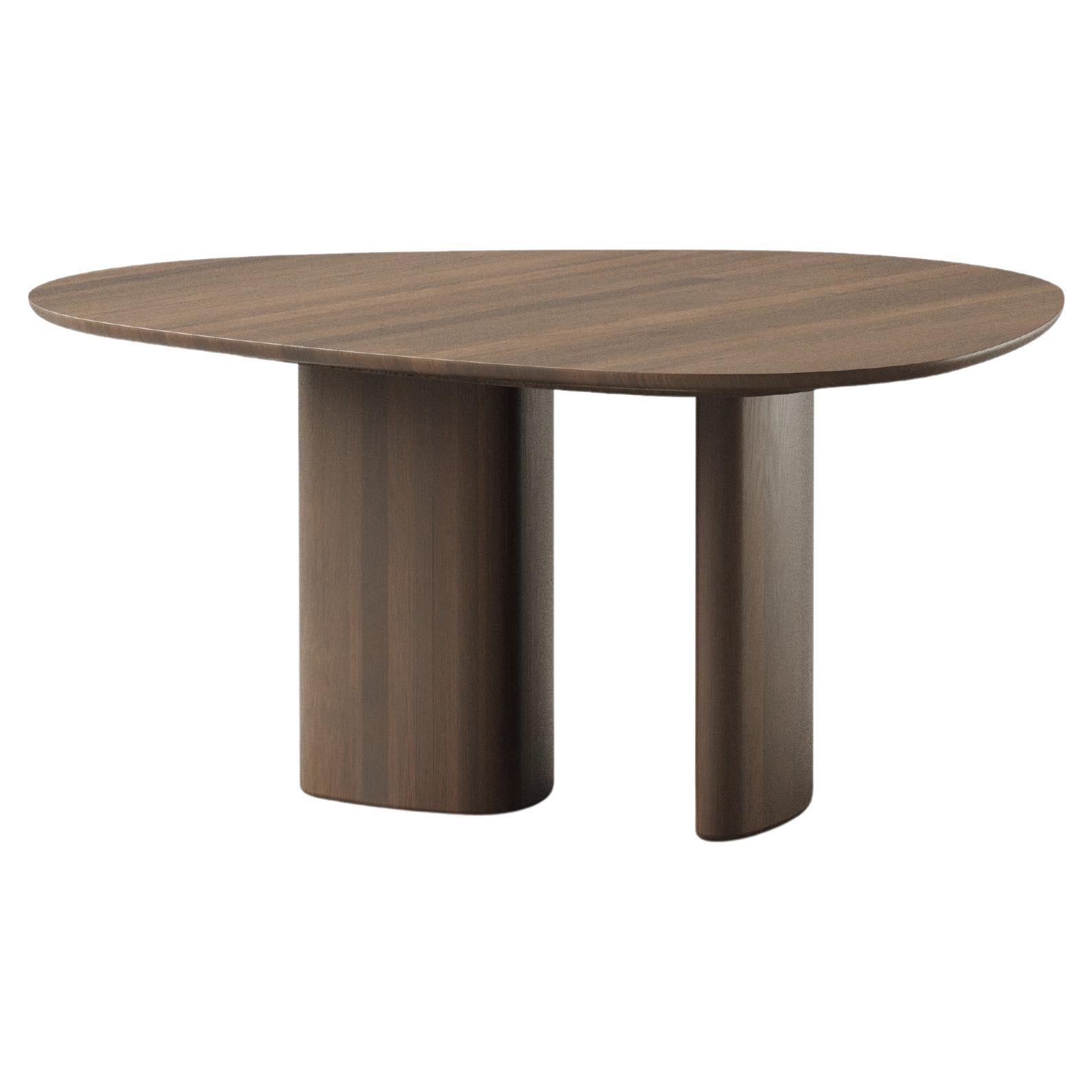 Mesa de comedor redonda contemporánea "Tangent" de Anne Boysen x DK3, Roble ahumado