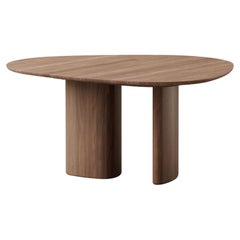Mesa de comedor redonda contemporánea "Tangent" de Anne Boysen x DK3, Nogal