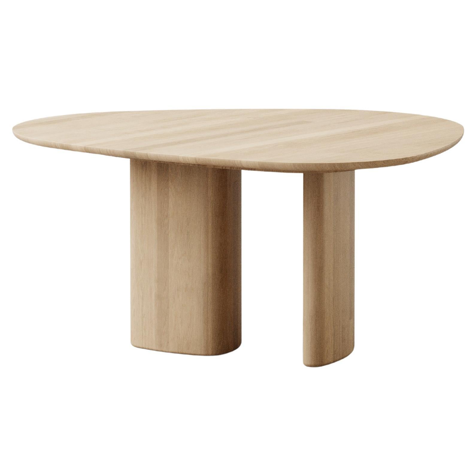 Mesa de comedor redonda contemporánea "Tangent" de Anne Boysen x DK3, Roble blanco