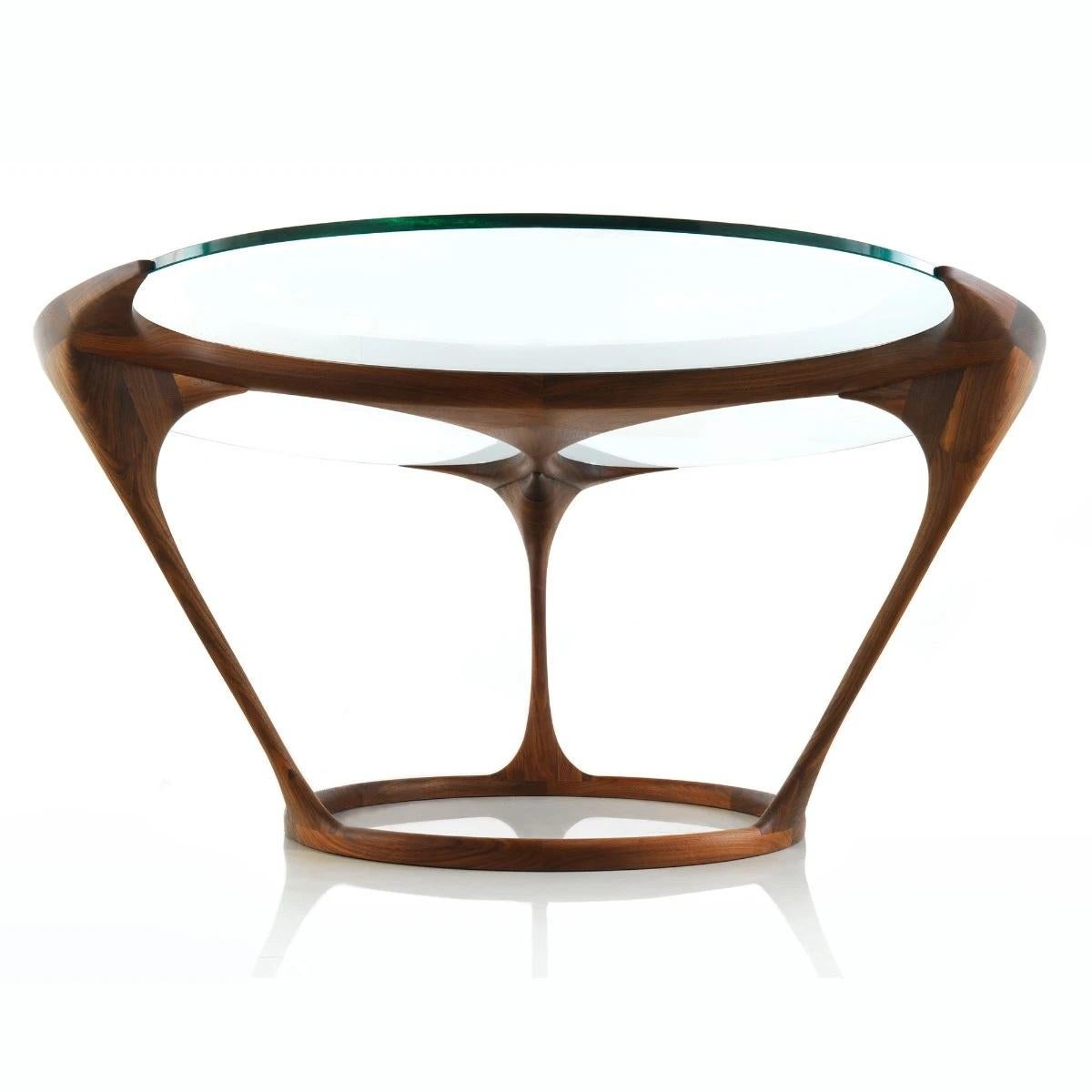 Spanish Contemporary Round Dining Table with Glass Top