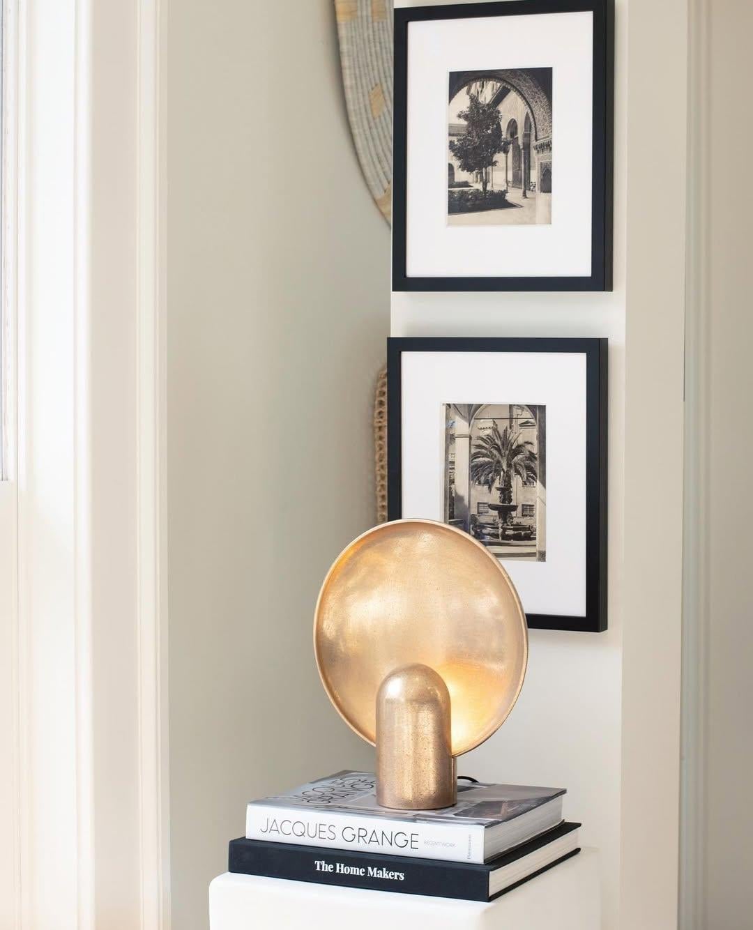 Contemporary Round Disc-like Golden Bronze Surface Wall Sconce by Henry Wilson For Sale 8
