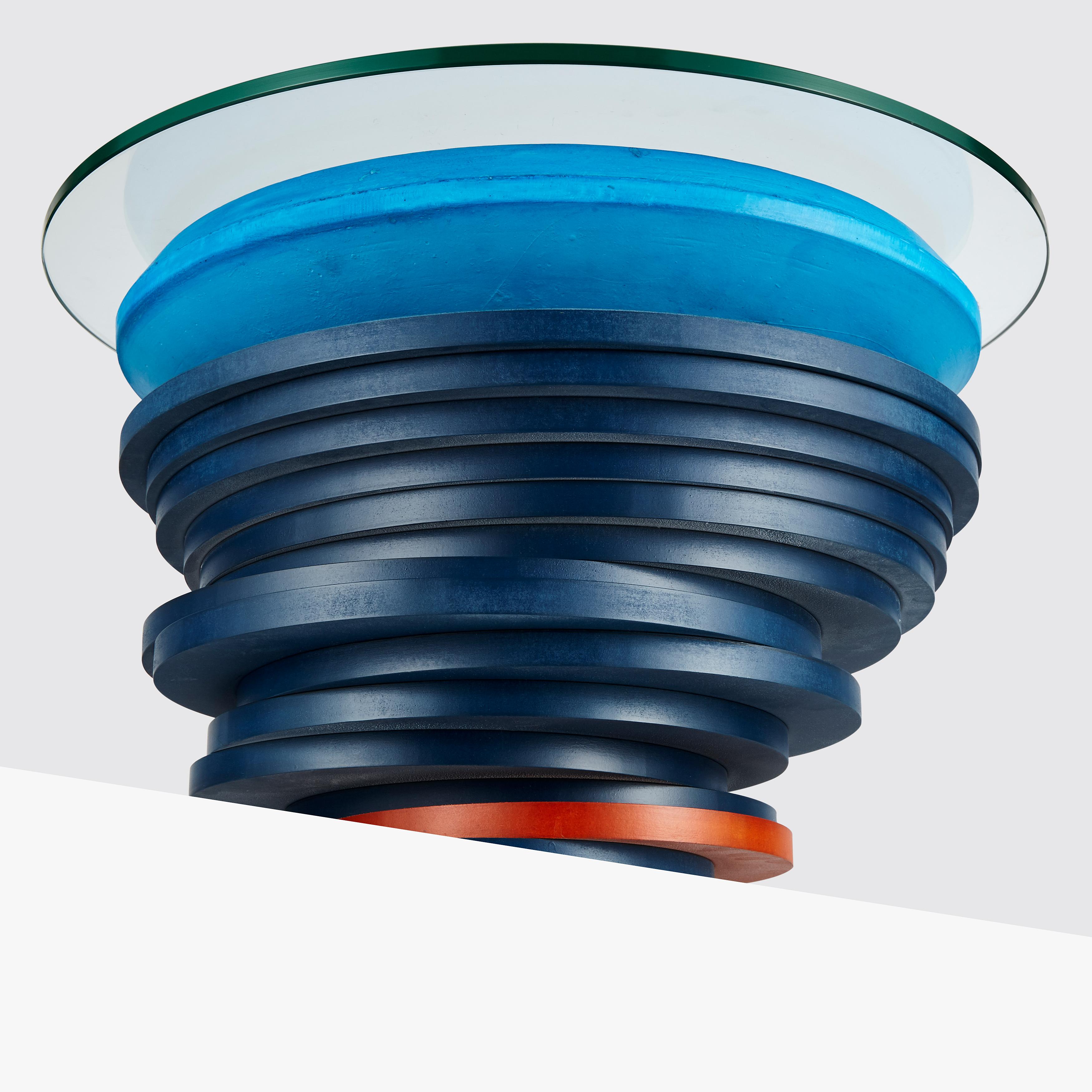 Modern Contemporary Round Handcrafted 'Asanka Coffee Table', Side Table, Custom For Sale