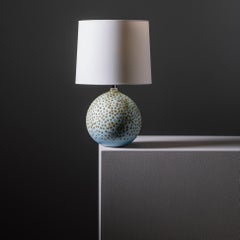Contemporary Round Hesse Table Lamp in Glacier Blue by Elyse Graham