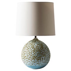 Contemporary Round Hesse Table Lamp in Glacier Blue by Elyse Graham