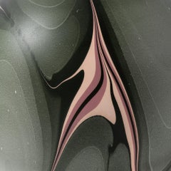 Contemporary Round Marbled Amazon Vase in Green by Elyse Graham