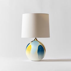 Contemporary Round Marbled Table Lamp in Falkland by Elyse Graham