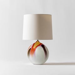 Contemporary Round Marbled Table Lamp in Maui by Elyse Graham