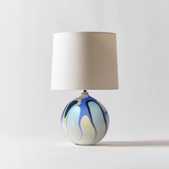 Contemporary Round Marbled Table Lamp in Zakynthos by Elyse Graham