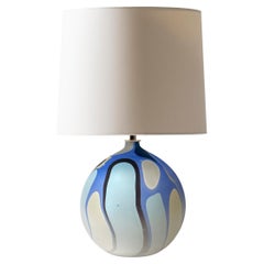 Contemporary Round Marbled Table Lamp in Zakynthos by Elyse Graham