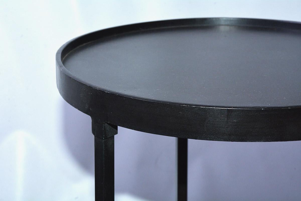 Contemporary Round Metal Side Table In Good Condition In Sheffield, MA