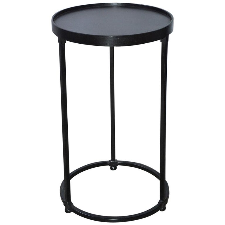 Contemporary Round Metal Side Table at 1stDibs