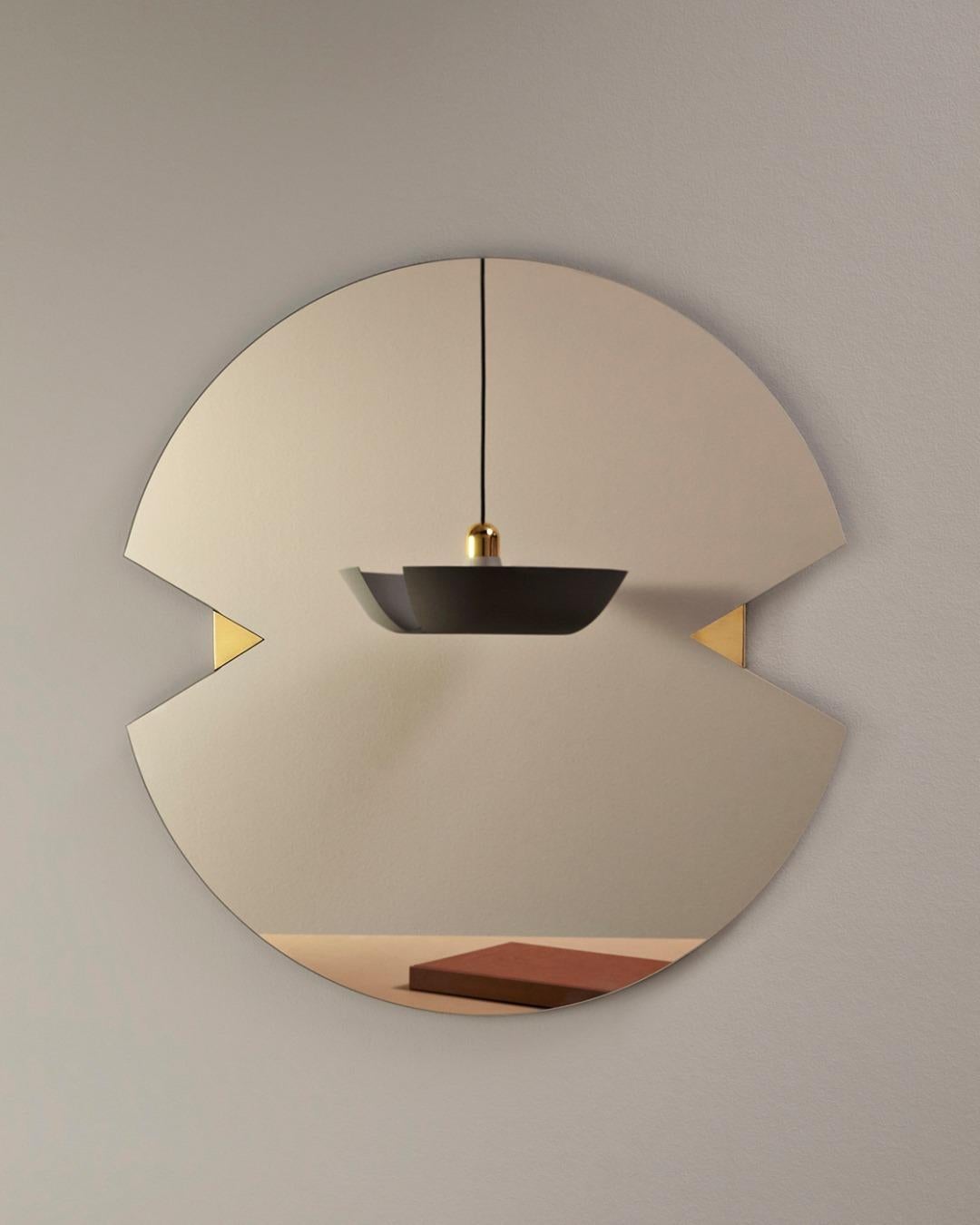 Danish Contemporary Round Mirror For Sale