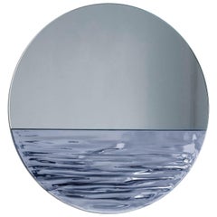 Contemporary Round Mirror 'Orizon Midnight Blue' by Ocrùm 'Ceramic'