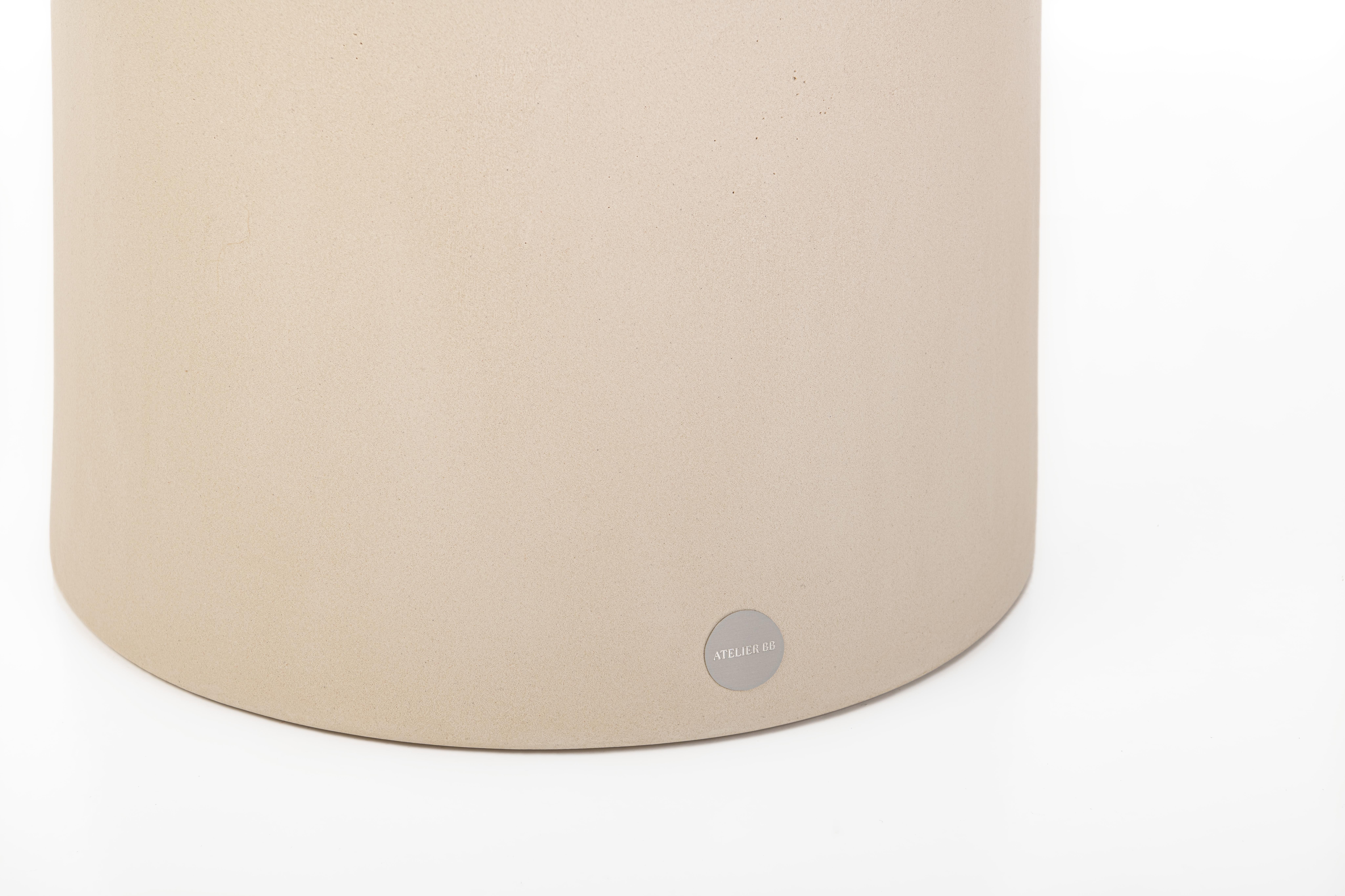 Hand-Crafted Contemporary Round Natural Plaster 