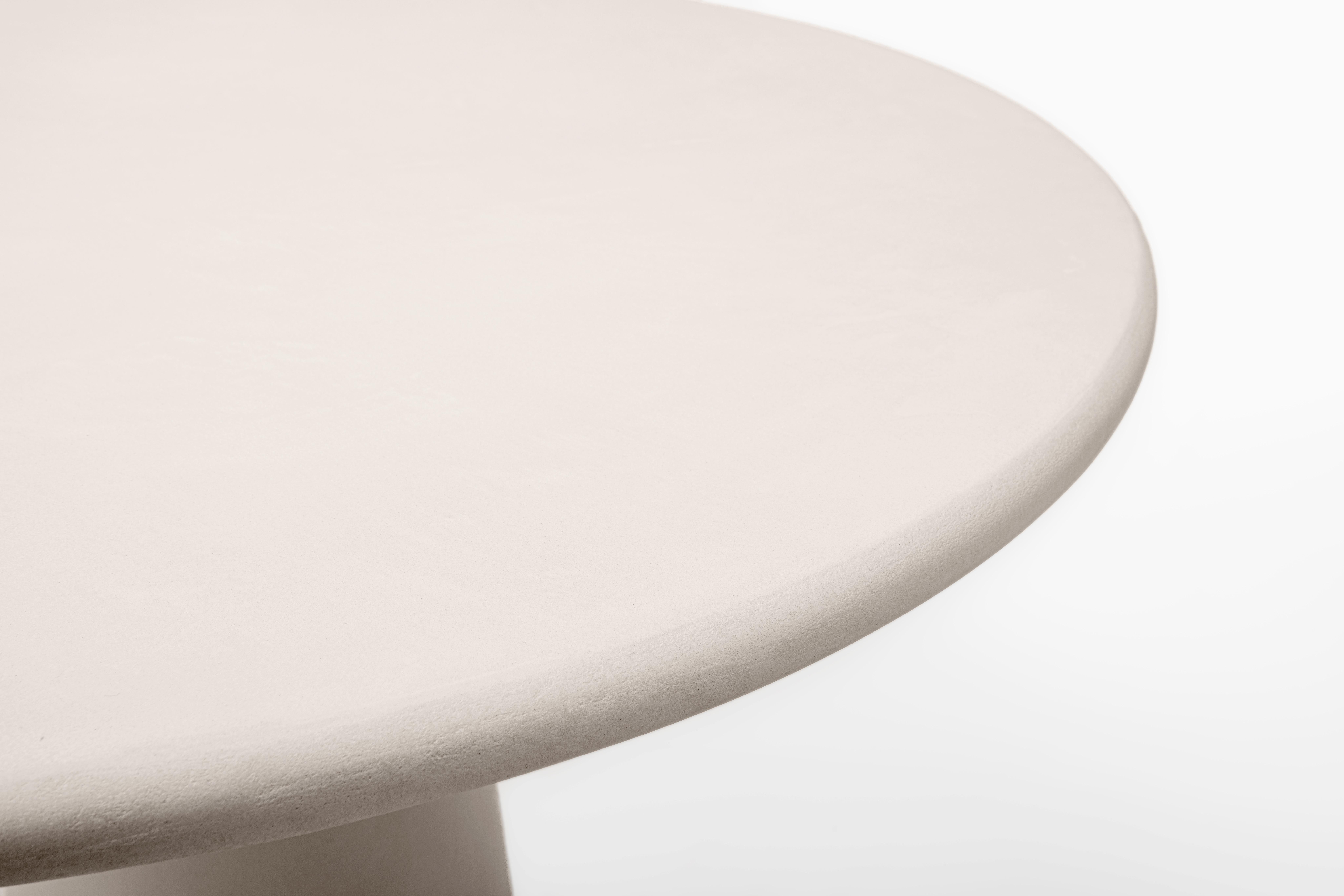 Mesa redonda contemporánea de yeso natural 
