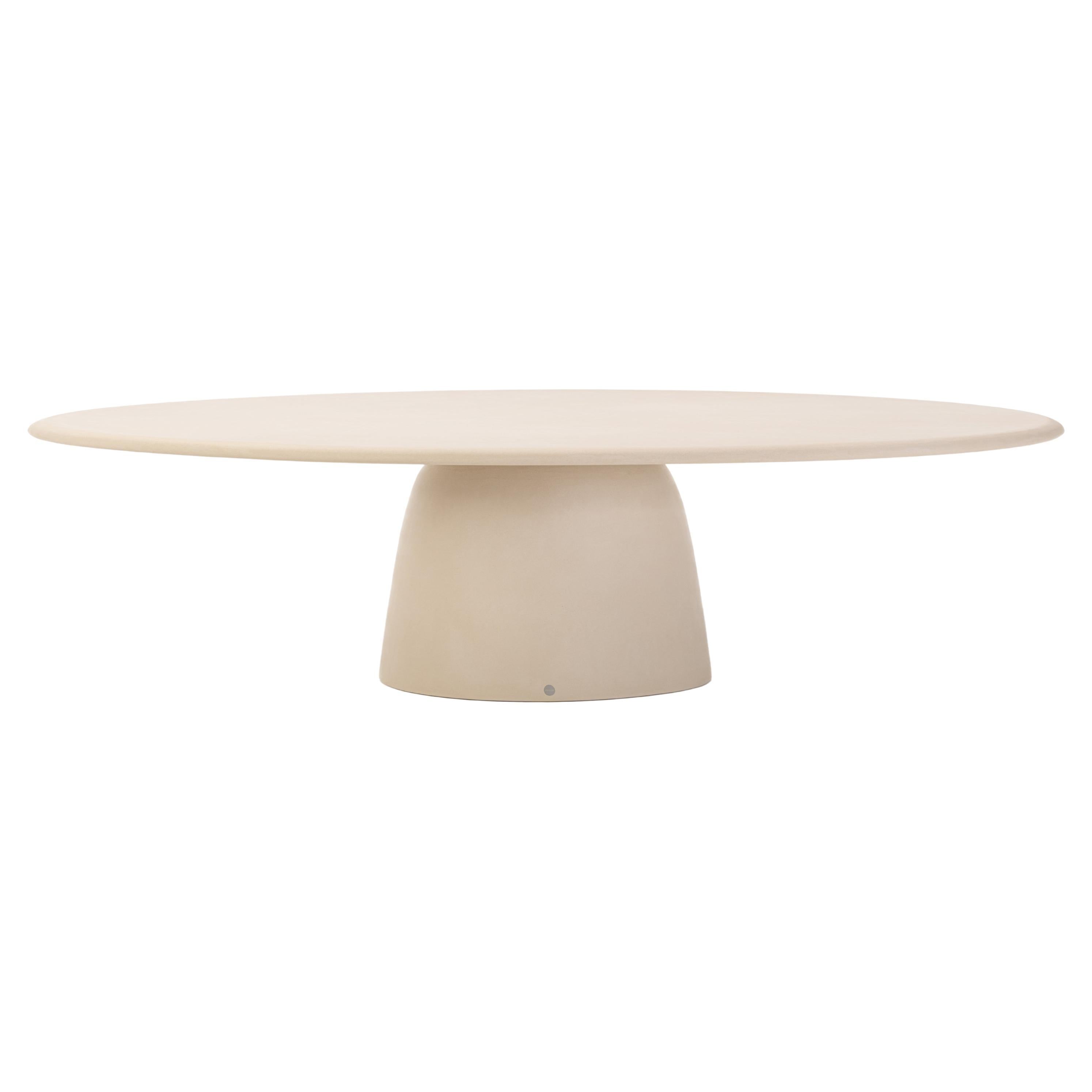 Contemporary Round Natural Plaster "Menhir" Table 250cm by Isabelle Beaumont For Sale